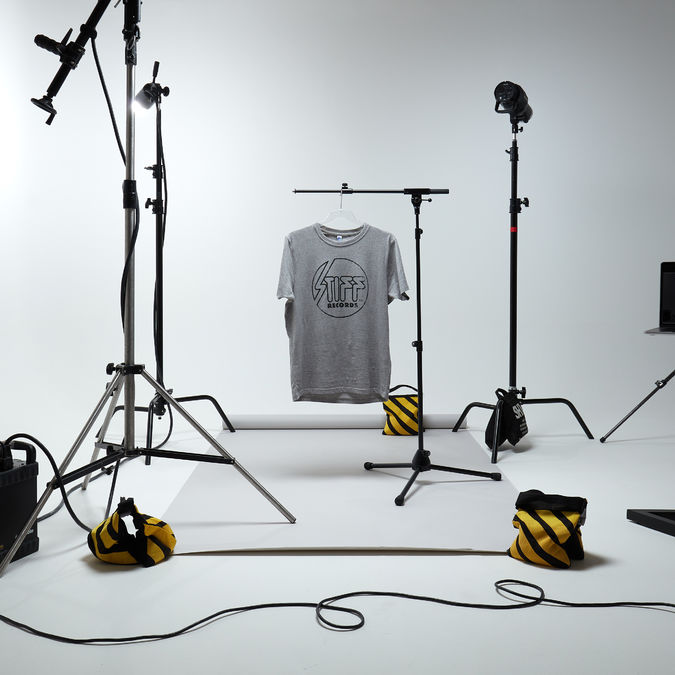 Stiff Records - Grey Marl Stiff Logo Distress Print T-Shirt