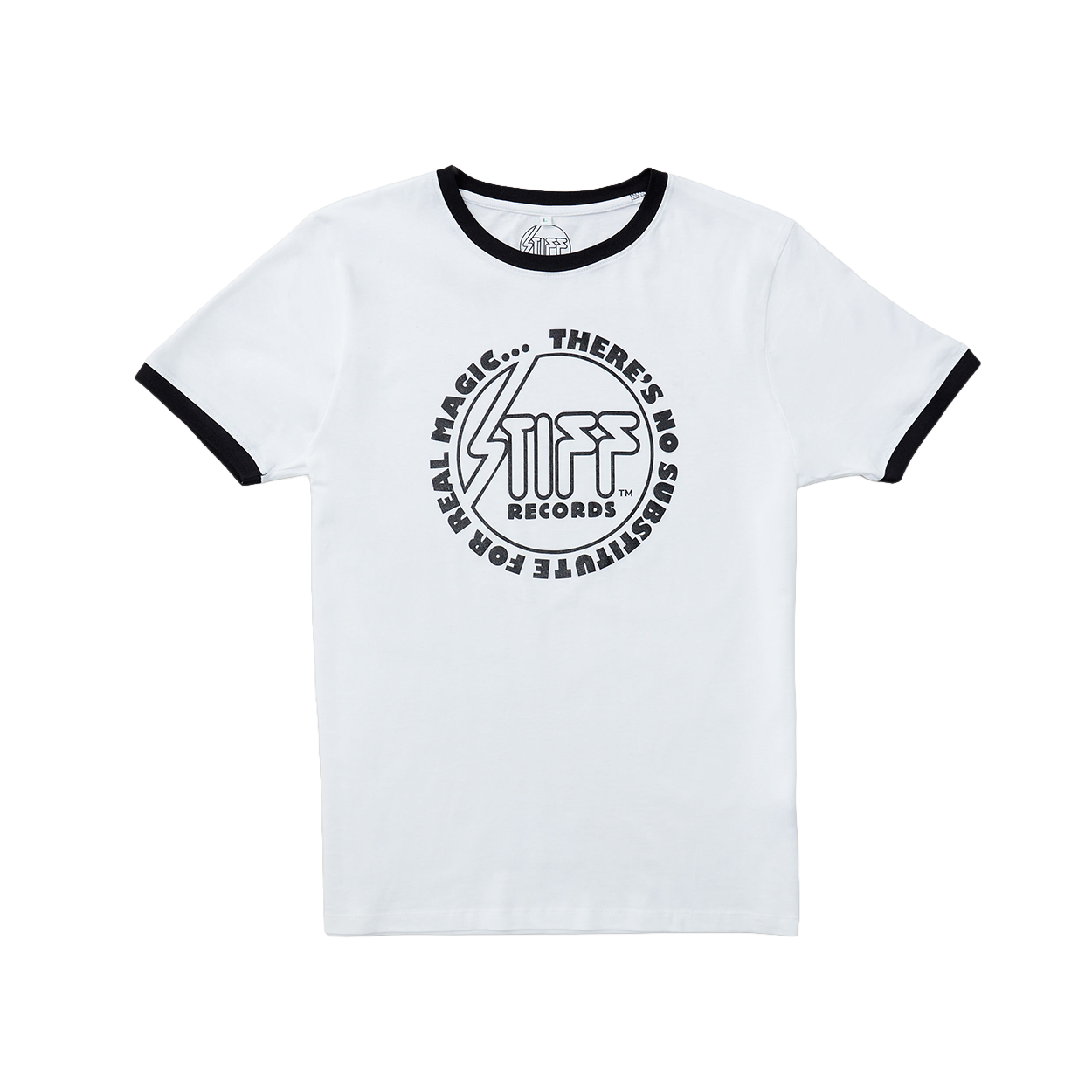 White & Black Stiff 'Real Magic' Print Ringer T-Shirt